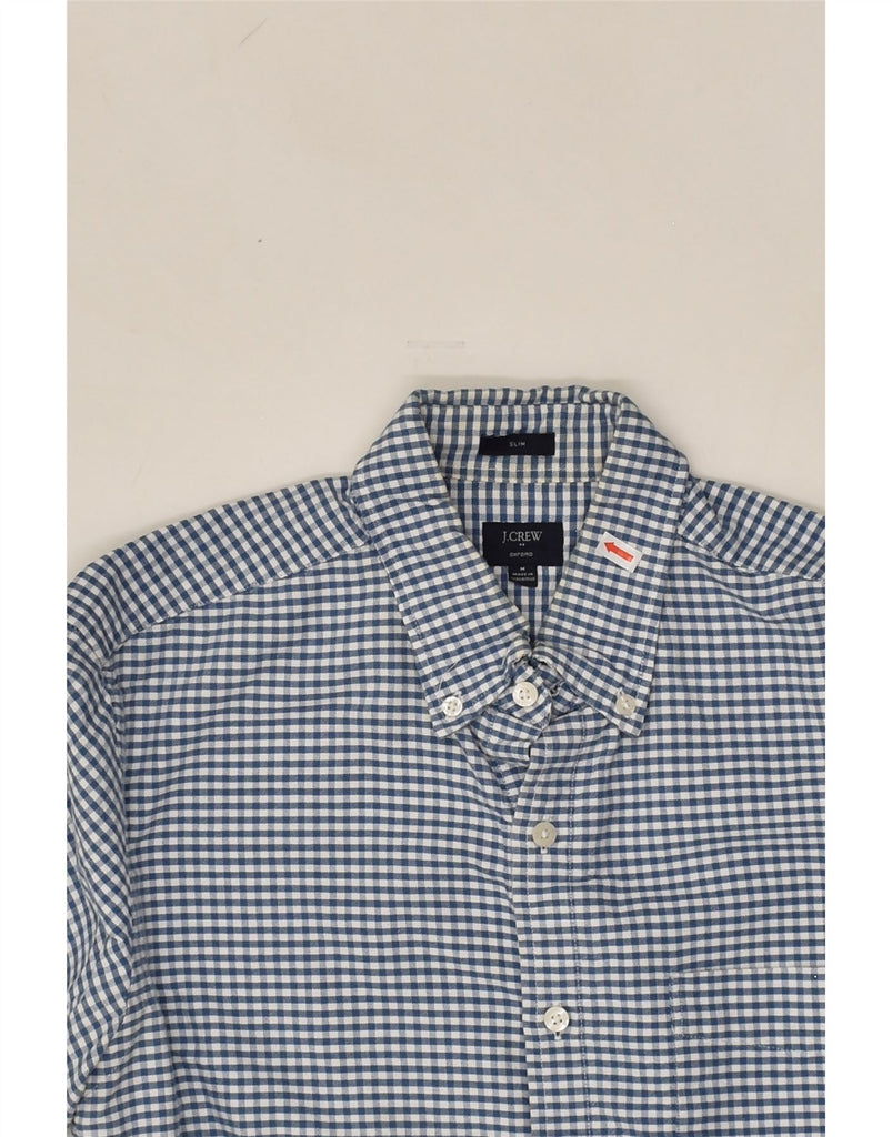 J. CREW Mens Oxford Slim Shirt Medium Blue Gingham Cotton | Vintage J. Crew | Thrift | Second-Hand J. Crew | Used Clothing | Messina Hembry 
