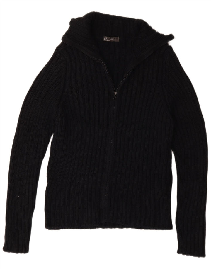 Zara Mens Cardigan Sweater Large Navy Blue Cotton