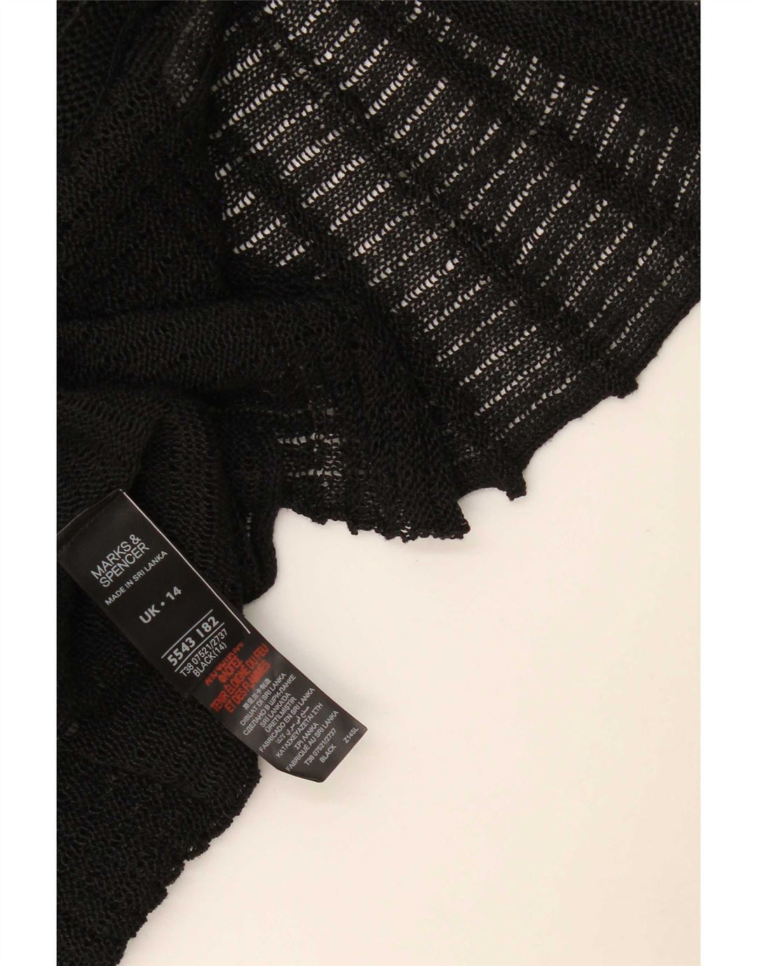 Marks & Spencer Womens Short Sleeve Cardigan Top UK 14 Medium Black Linen