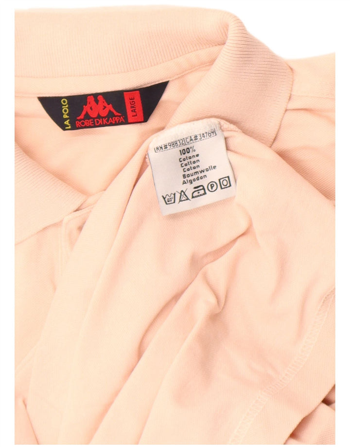 Kappa Mens Polo Shirt Large Pink Cotton