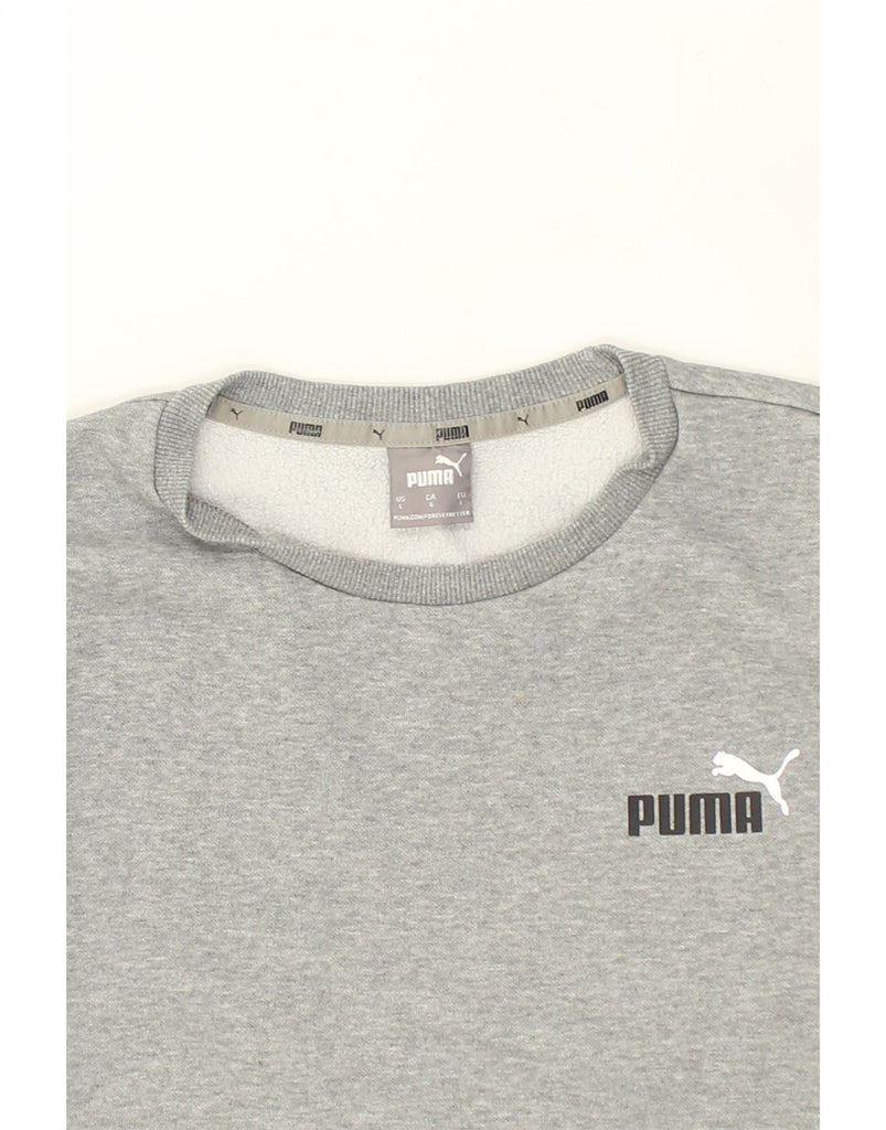 PUMA Mens Sweatshirt Jumper Large Grey Cotton | Vintage Puma | Thrift | Second-Hand Puma | Used Clothing | Messina Hembry 