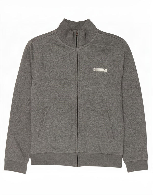 Puma Mens Tracksuit Top Jacket Small Grey Flecked Cotton