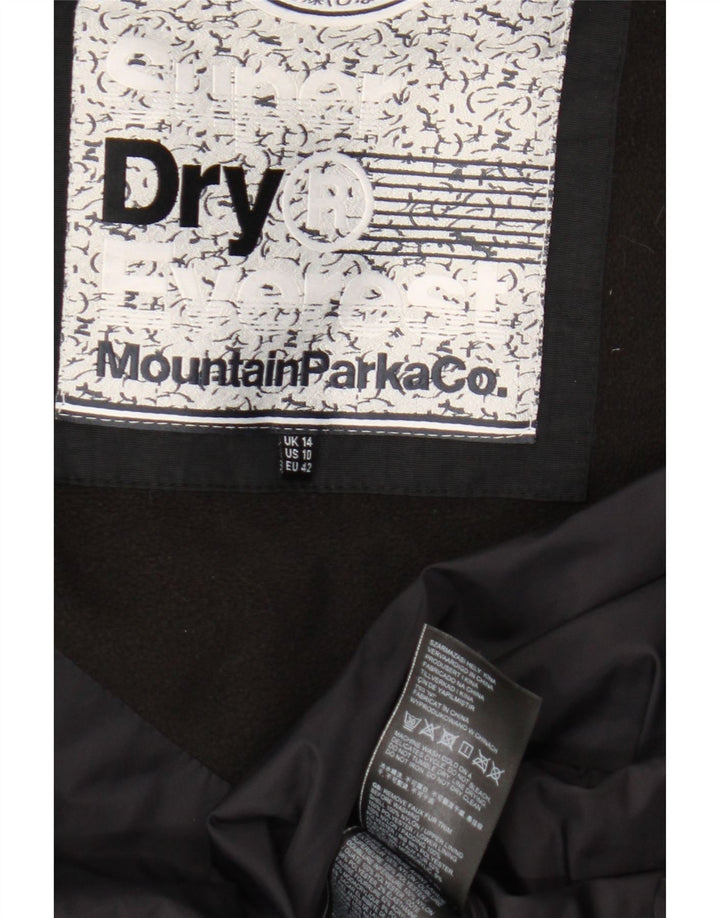 Superdry Womens Hooded Padded Jacket UK 14 Large Black Nylon