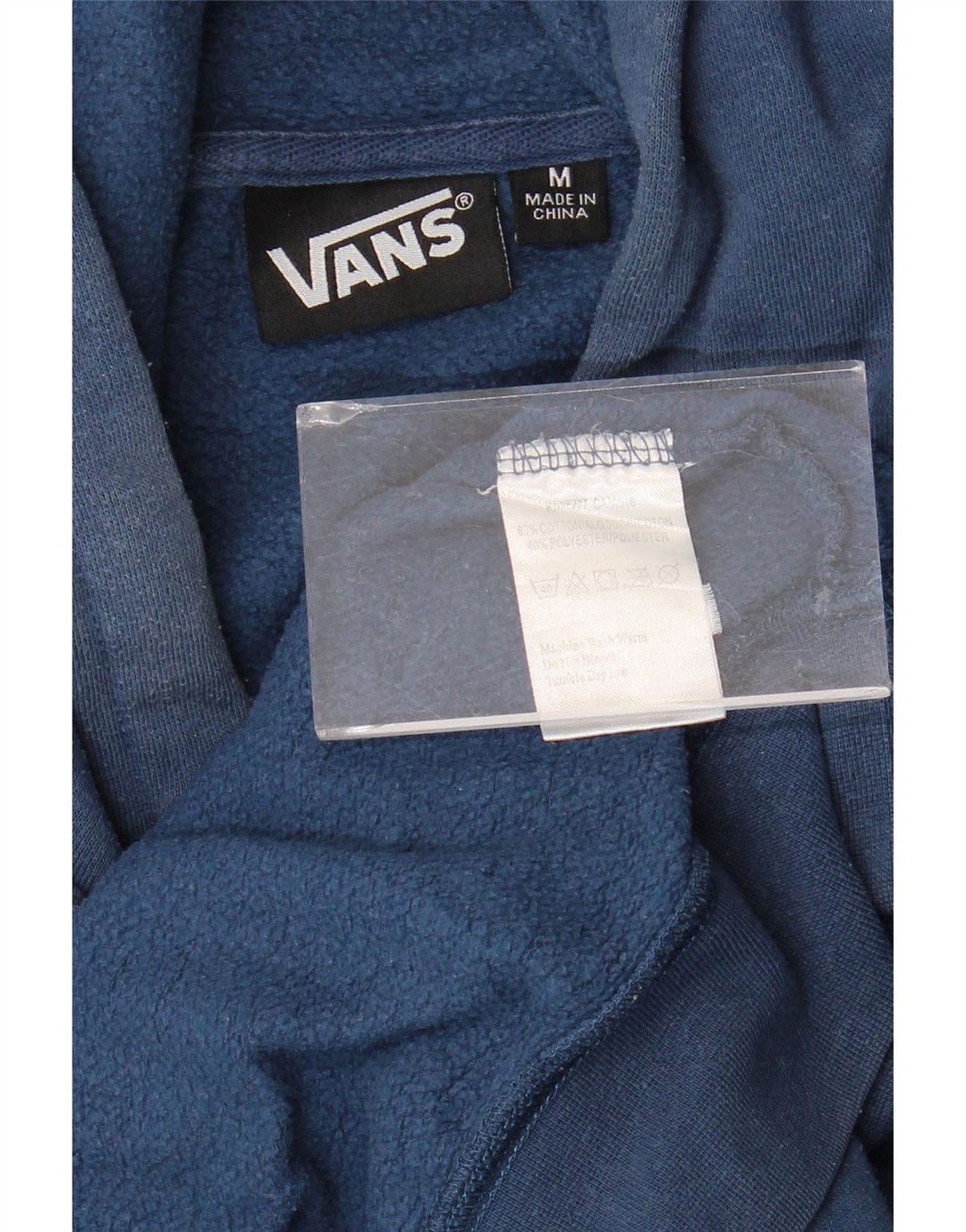 Vans Mens Graphic Hoodie Jumper Medium Blue Cotton
