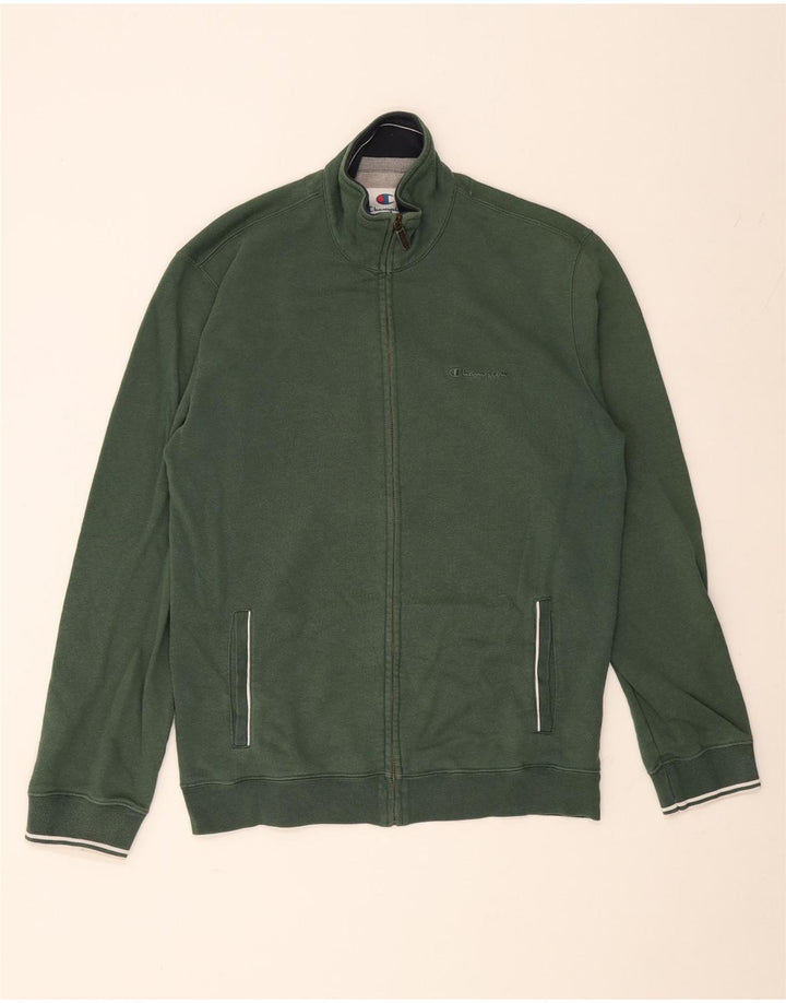 Champion Mens Tracksuit Top Jacket XL Green Cotton