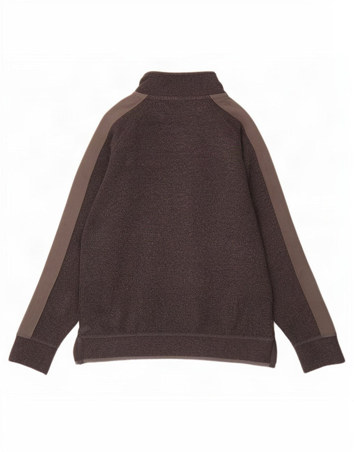 Fat Face Mens Zip Neck Sweatshirt Jumper Large Grey Colourblock Cotton