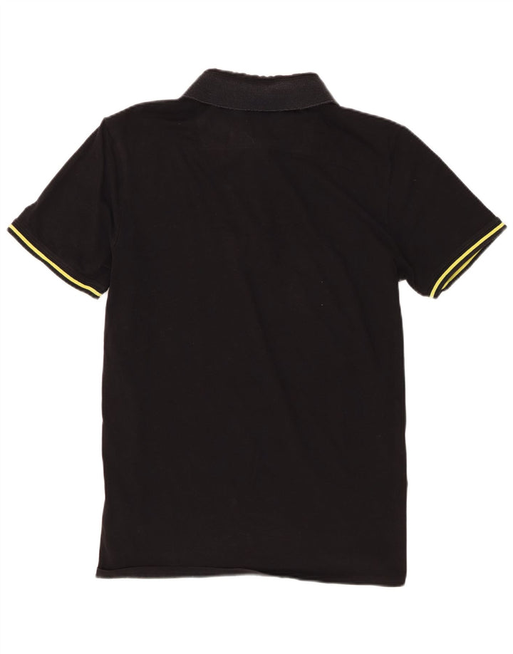 Guess Mens Short Sleeve Regular Fit Polo Shirt Medium Black Cotton