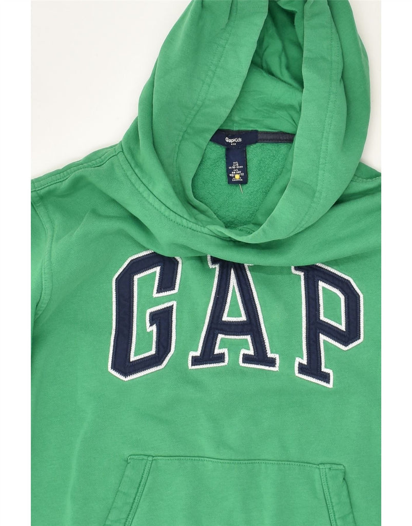 GAP Boys Graphic Hoodie Jumper 10-11 Years Large Green Cotton | Vintage Gap | Thrift | Second-Hand Gap | Used Clothing | Messina Hembry 