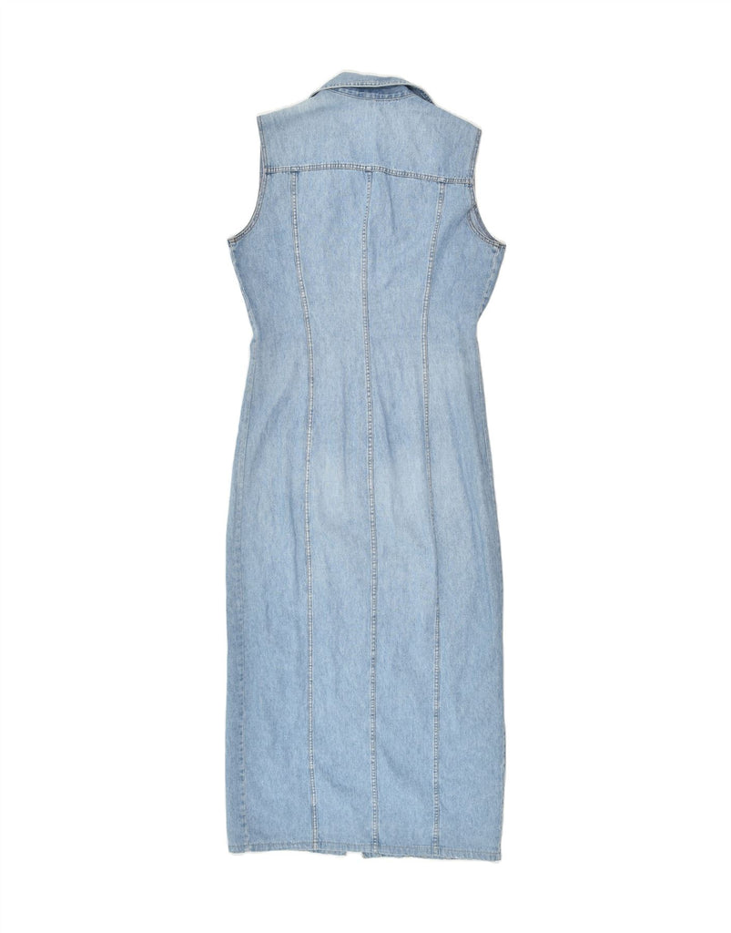 VINTAGE Womens Sleeveless Maxi Denim Dress UK 10 Small Blue Cotton | Vintage Vintage | Thrift | Second-Hand Vintage | Used Clothing | Messina Hembry 