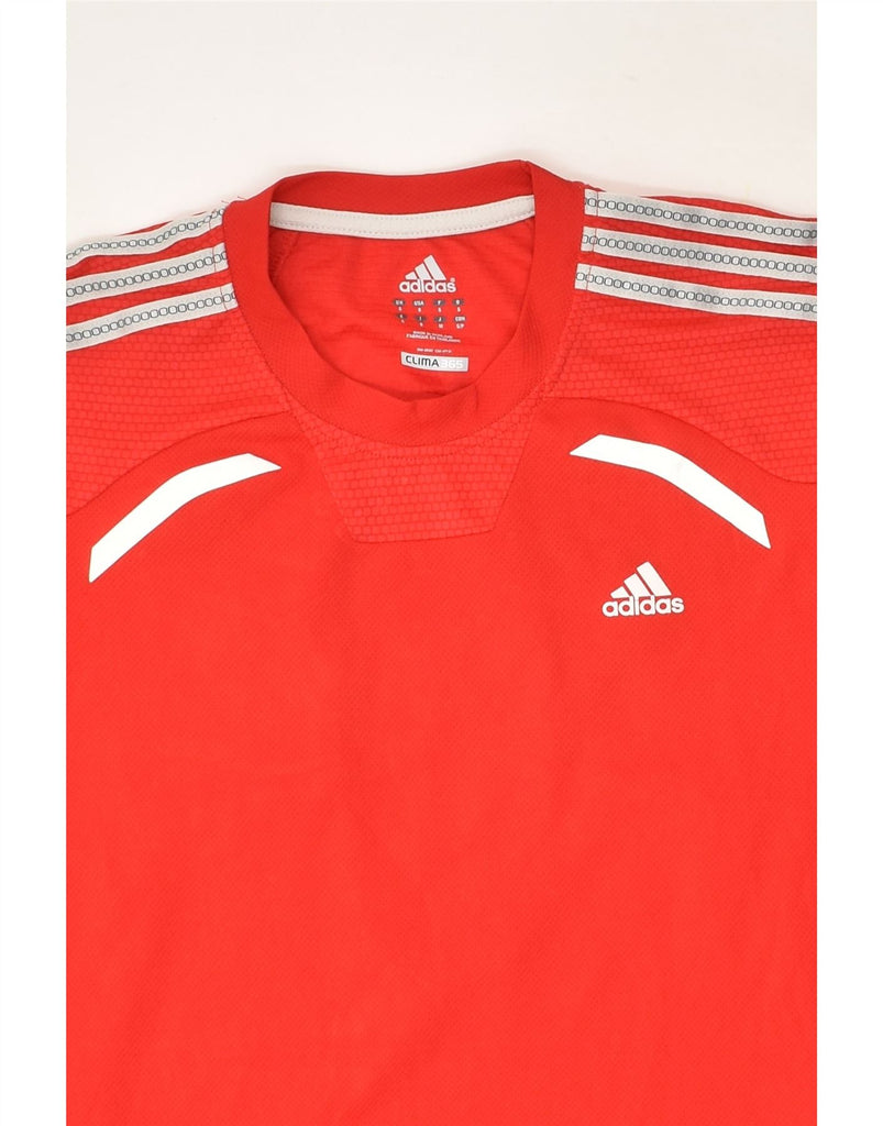 ADIDAS Mens Clima 365 Graphic T-Shirt Top Small Red Striped Polyester | Vintage Adidas | Thrift | Second-Hand Adidas | Used Clothing | Messina Hembry 