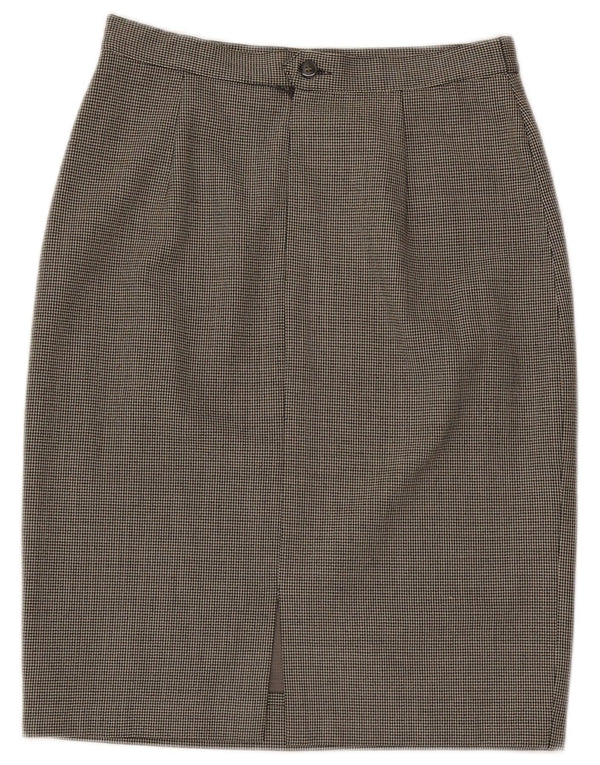L.Pucci Womens Pencil Skirt IT 46 Large W30 Black Houndstooth Polyester