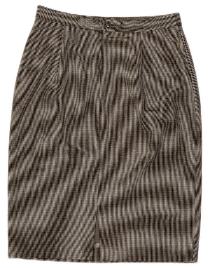 L.Pucci Womens Pencil Skirt IT 46 Large W30 Black Houndstooth Polyester