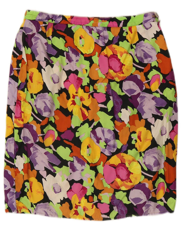 Vintage Womens Straight Skirt W26 Small Multicoloured Floral