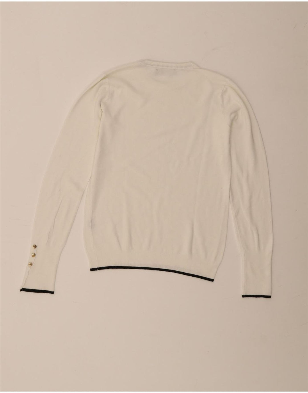 Zara Womens Crew Neck Jumper Sweater UK 12 Medium White