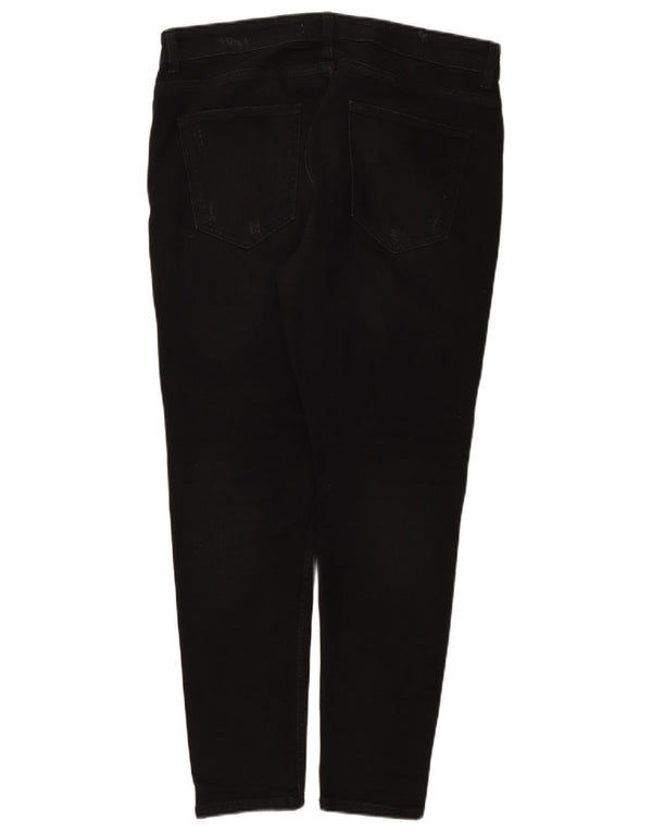 Zara Mens Distressed Skinny Jeans EU 44 Large W34 L28 Black Cotton