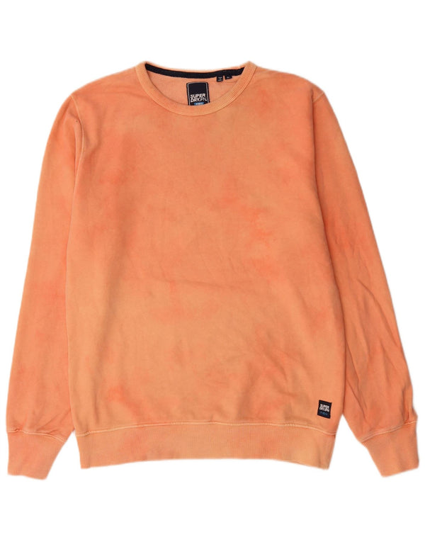 Superdry Mens Sweatshirt Jumper XL Orange Tie Dye Cotton