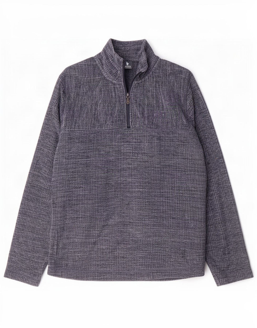 Weird Fish Mens Zip Neck Fleece Jumper Medium Navy Blue Polyester