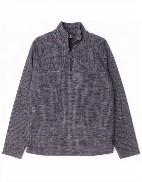 Weird Fish Mens Zip Neck Fleece Jumper Medium Navy Blue Polyester