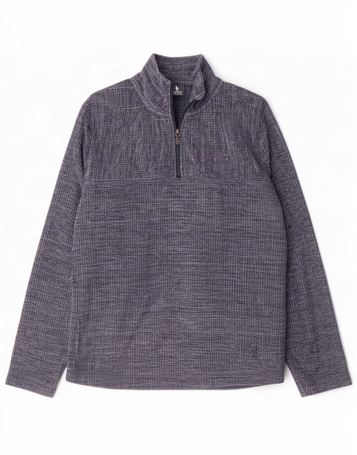 Weird Fish Mens Zip Neck Fleece Jumper Medium Navy Blue Polyester