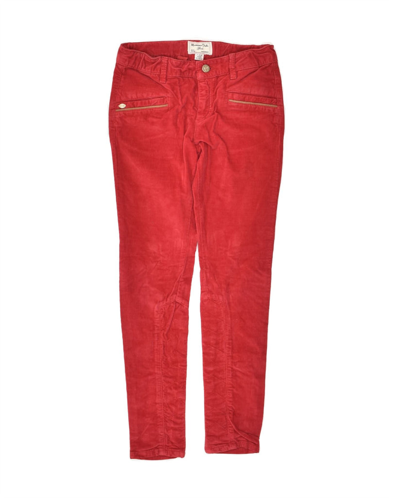 MASSIMO DUTTI Girls Skinny Corduroy Trousers 7-8 Years W22 L23  Red Cotton | Vintage Massimo Dutti | Thrift | Second-Hand Massimo Dutti | Used Clothing | Messina Hembry 