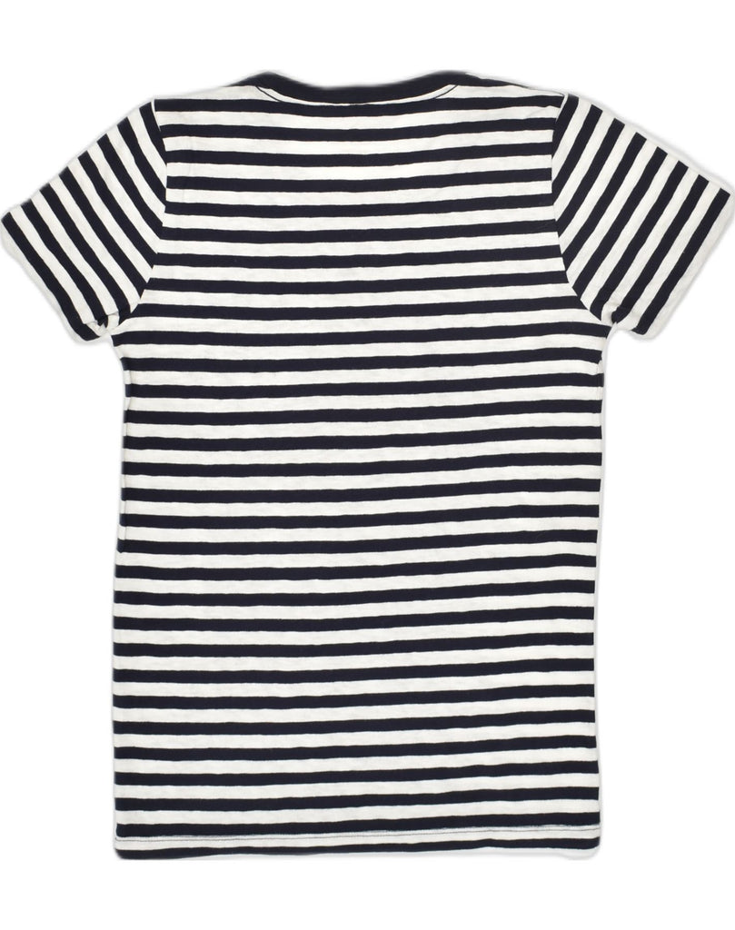 J. CREW Womens Graphic T-Shirt Top UK 6 XS Navy Blue Striped | Vintage J. Crew | Thrift | Second-Hand J. Crew | Used Clothing | Messina Hembry 