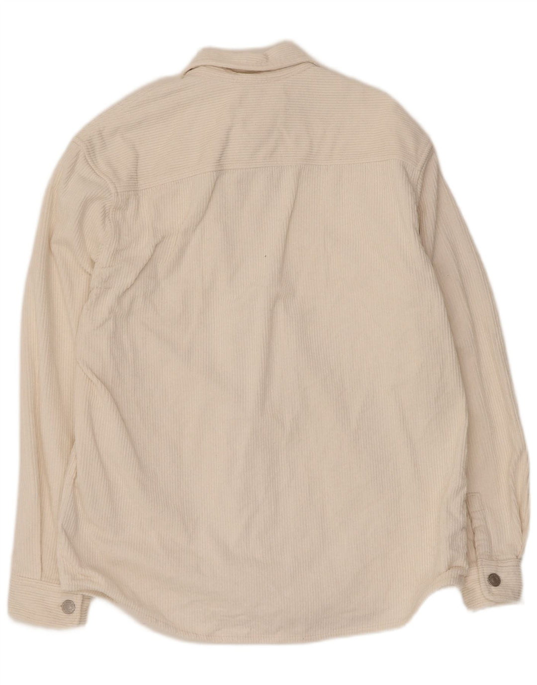 Zara Mens Corduroy Shirt Medium White Cotton