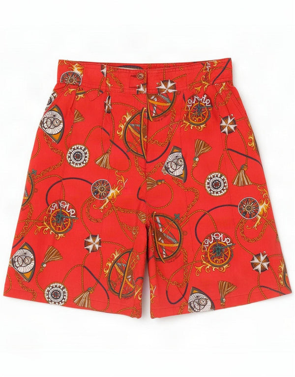 Conte of Florence Womens Abstract Pattern Chino Shorts IT 42 Medium W27 Red