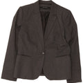 Zara Womens 1 Button Blazer Jacket EU 42 Large Grey Check Polyester