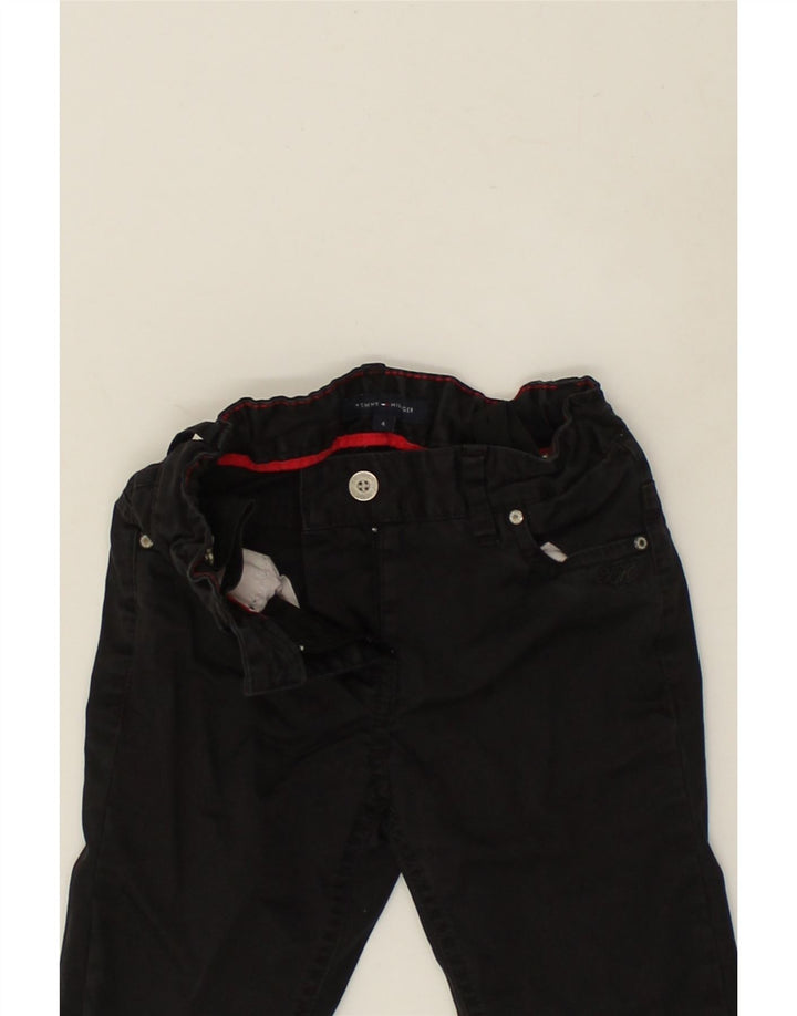 TOMMY HILFIGER Girls Straight Casual Trousers 3-4 Years W22 L10 Black | Vintage Tommy Hilfiger | Thrift | Second-Hand Tommy Hilfiger | Used Clothing | Messina Hembry 
