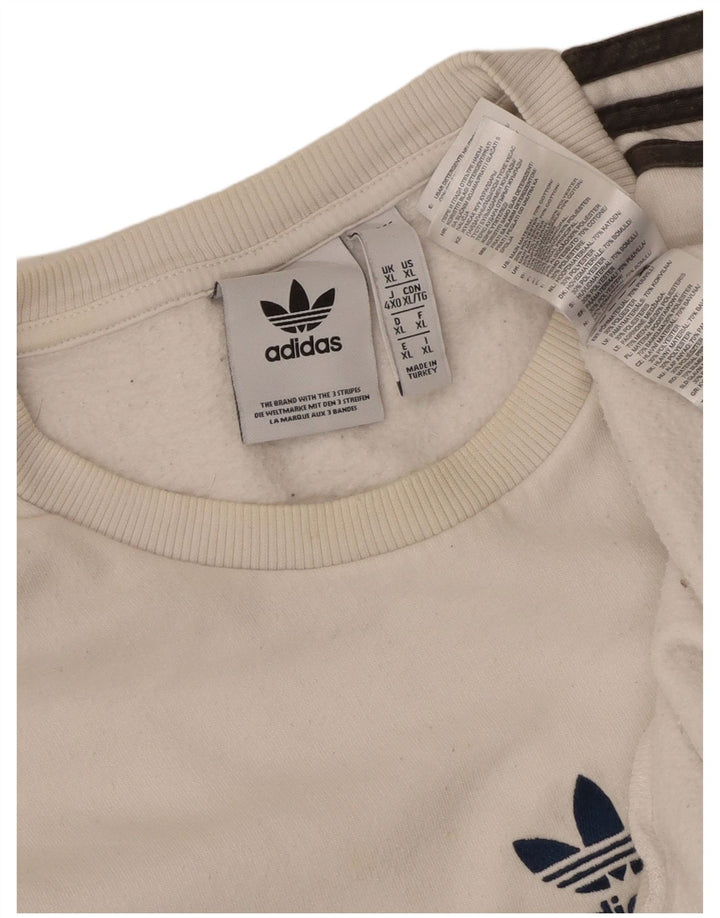 Adidas Mens Sweatshirt Jumper XL White Cotton
