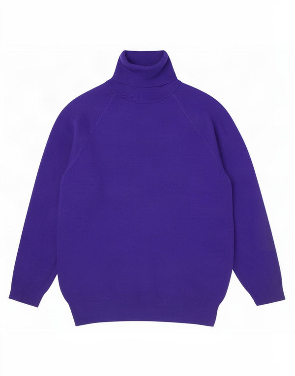 Zara Womens 3/4 Sleeve Roll Neck Jumper Sweater UK 10 Small Purple Viscose