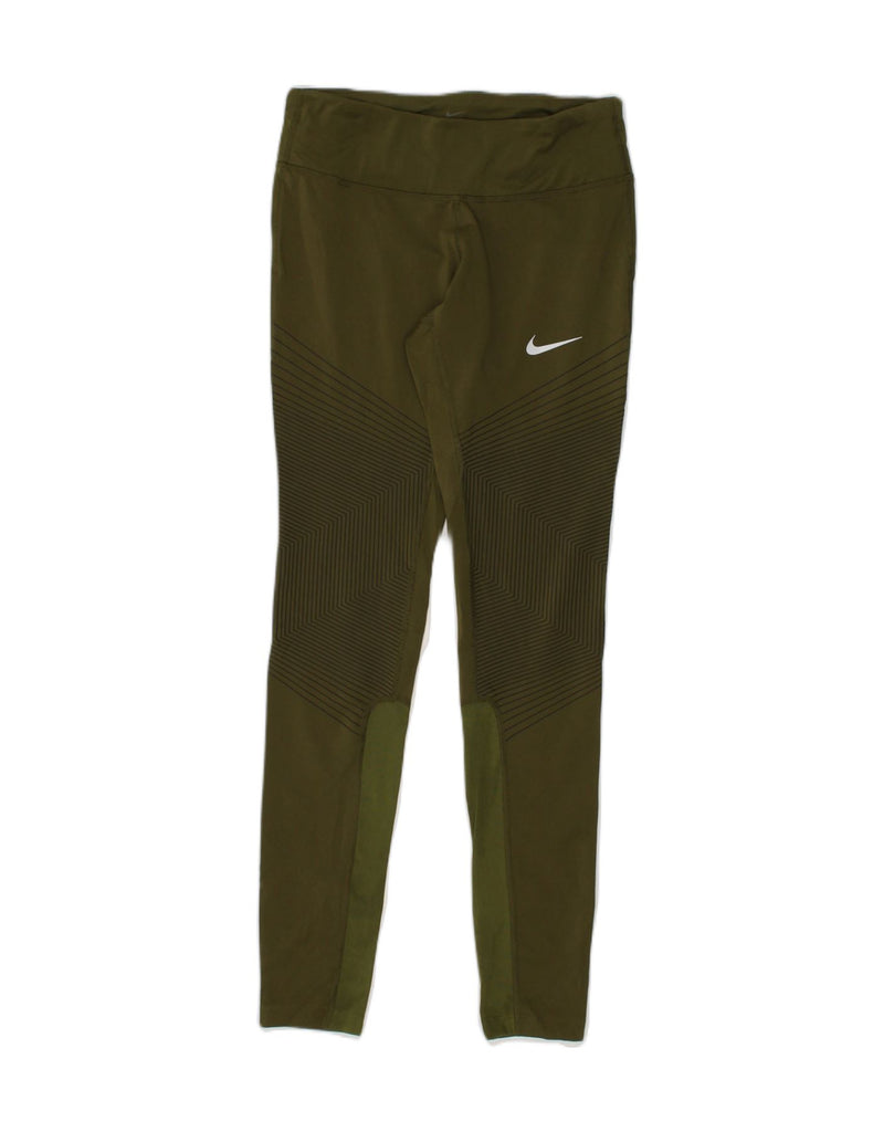 NIKE Womens Leggings XS Green Polyester | Vintage Nike | Thrift | Second-Hand Nike | Used Clothing | Messina Hembry 