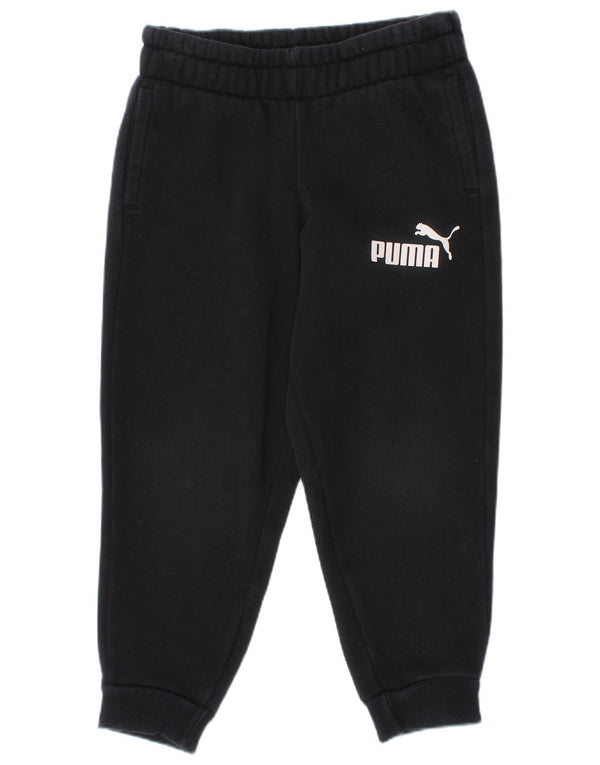 Puma Boys Graphic Tracksuit Trousers Joggers 4-5 Years Black Cotton