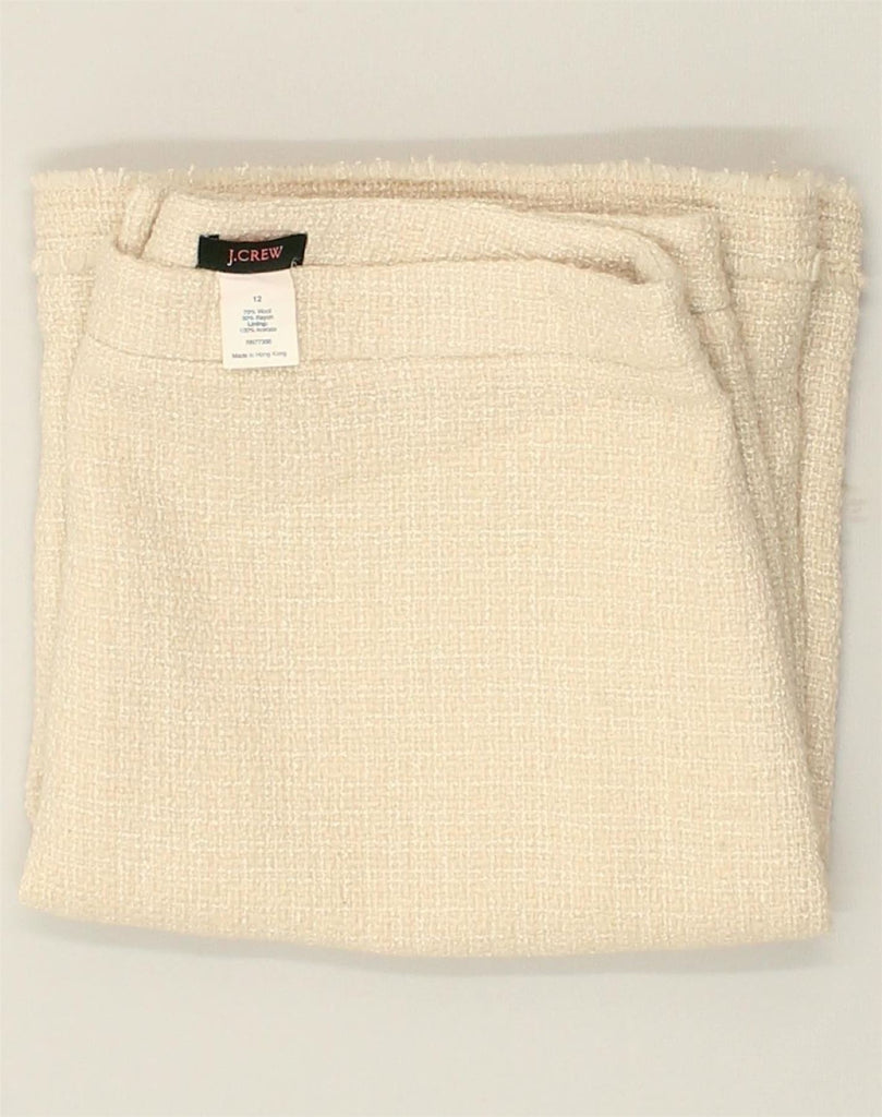 J. CREW Womens Straight Skirt US 12 Large W34  Beige Wool | Vintage J. Crew | Thrift | Second-Hand J. Crew | Used Clothing | Messina Hembry 