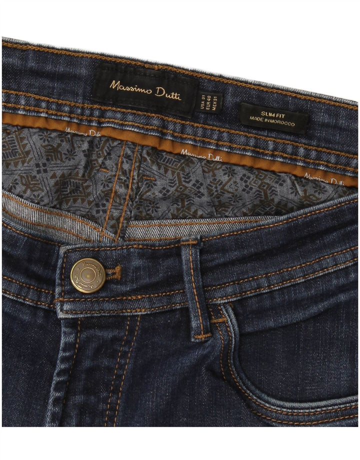 Massimo Dutti Mens Slim Jeans EU 40 Medium W31 L30 Blue