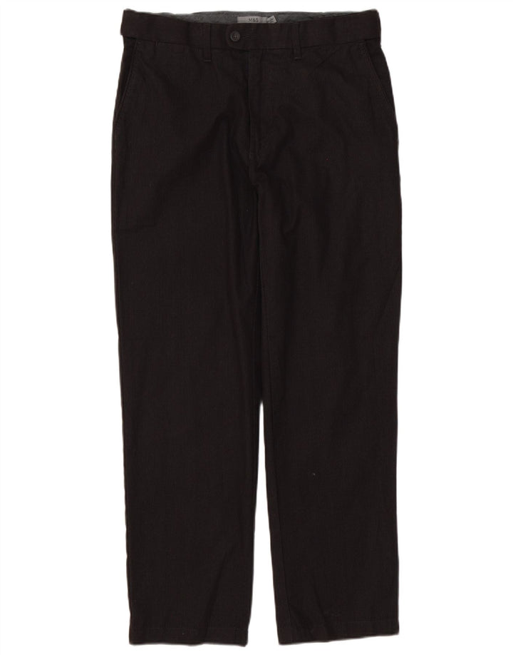 Marks & Spencer Mens Regular Suit Trousers W32 L29 Brown Pinstripe Cotton