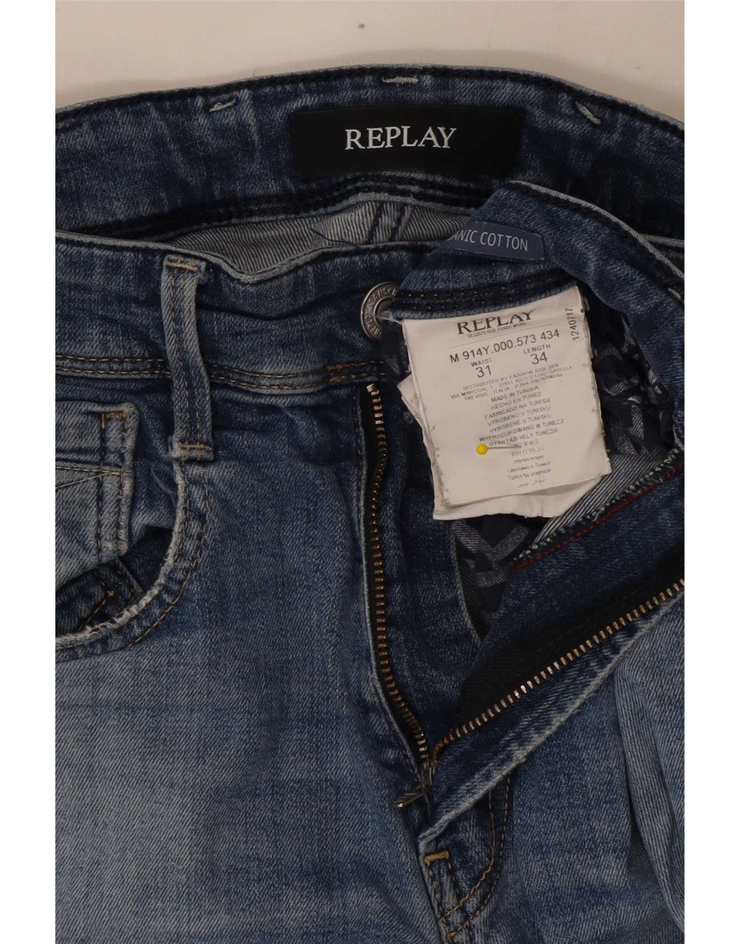 Replay Mens Distressed Slim Jeans W31 L26 Blue Cotton