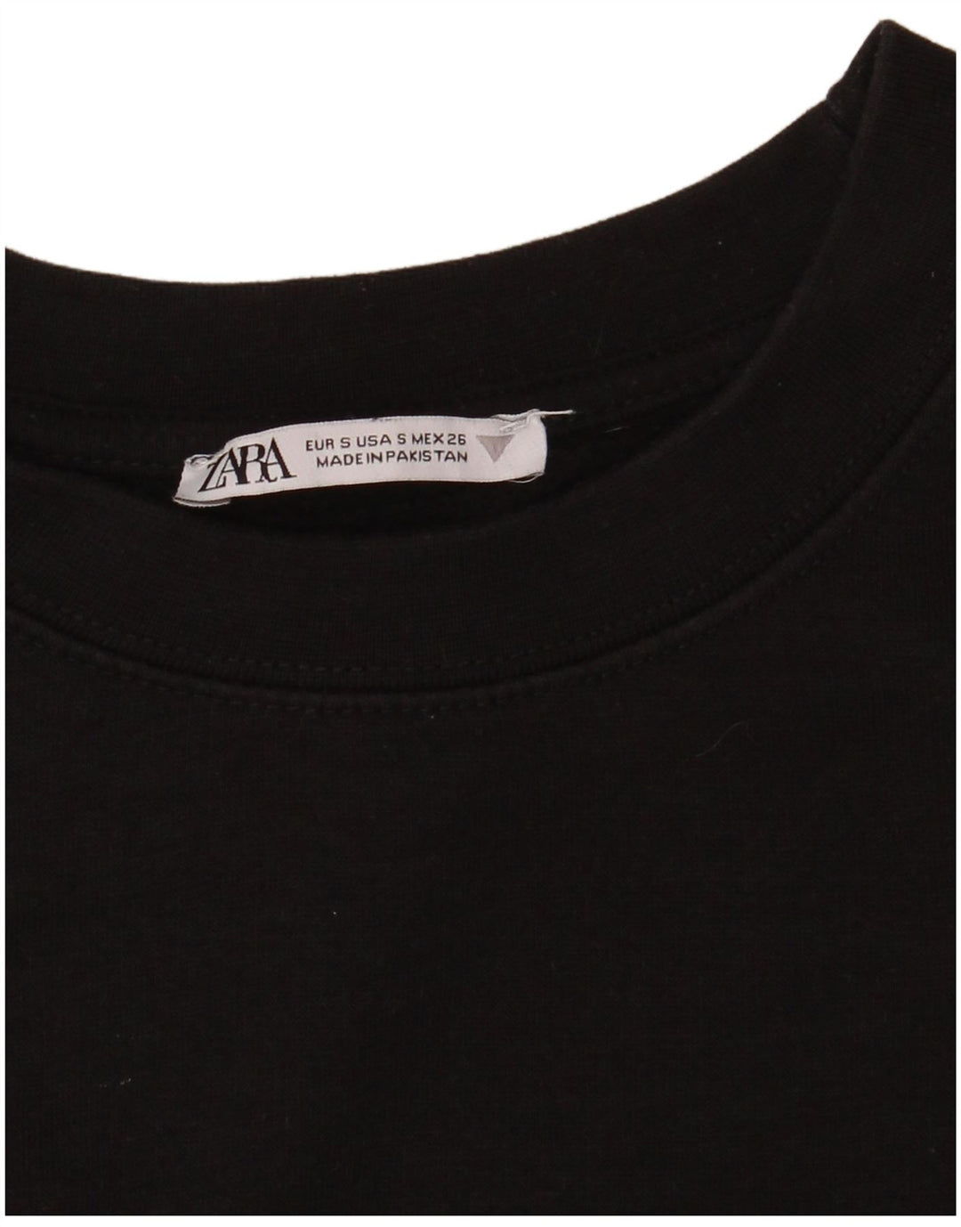 ZARA Womens Oversized Crop Sweatshirt Jumper UK 10 Small Black