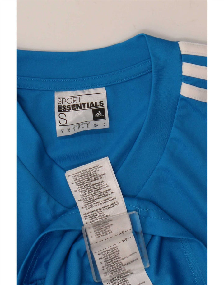 Adidas Mens T-Shirt Top Small Blue Polyester