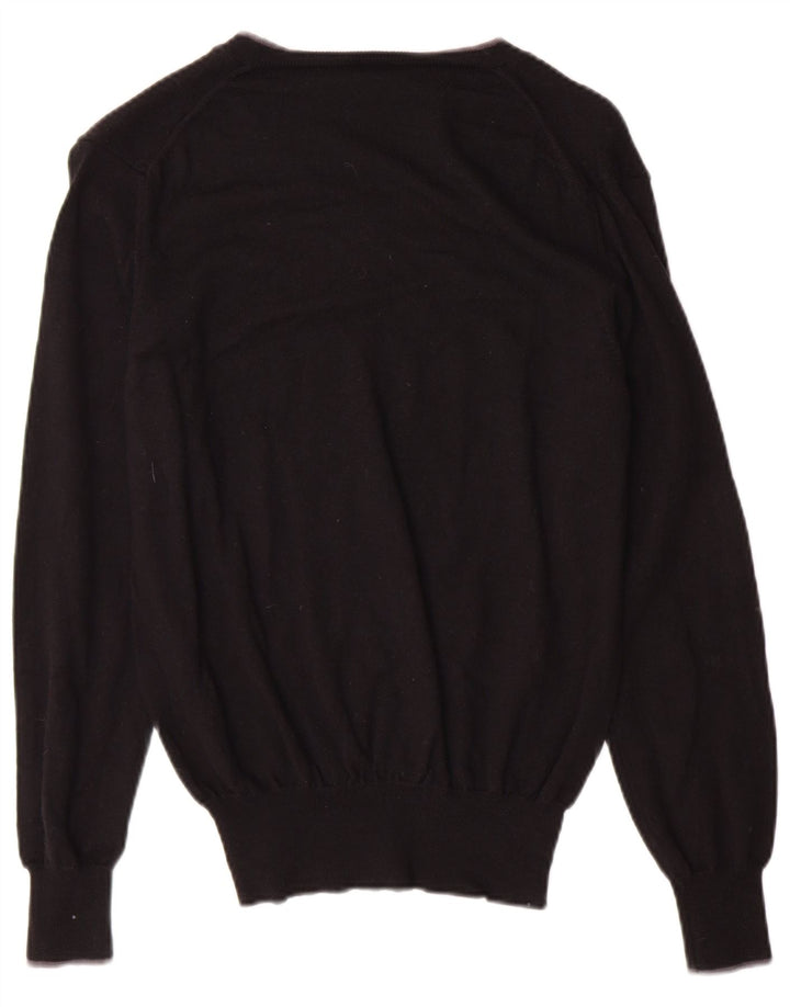 CALVIN KLEIN JEANS Womens V-Neck Jumper Sweater UK 14 Medium Black