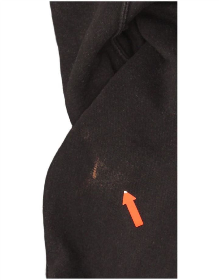 Nike Womens Crop Oversized Zip Hoodie Sweater UK 14 Medium Black Cotton