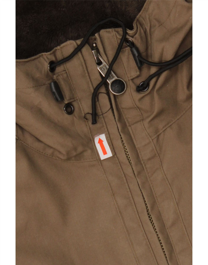 JACK WOLFSKIN Mens Hooded Windbreaker Jacket UK 40/42 Large Khaki
