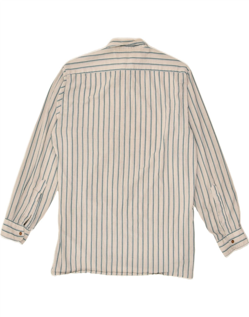 C&A Mens Shirt Size 39 Medium Beige Striped Polyester | Vintage C&A | Thrift | Second-Hand C&A | Used Clothing | Messina Hembry 