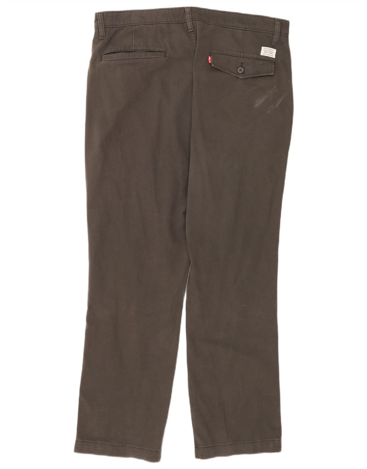 Levi's Mens Straight Chino Trousers W36 L32 Grey Cotton