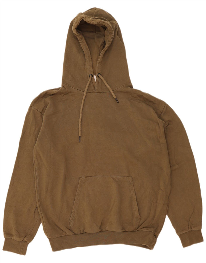 Zara Mens Hoodie Jumper Medium Khaki Cotton