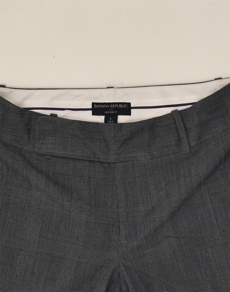 BANANA REPUBLIC Womens Flare Suit Trousers US 6 Medium W30 L34  Grey Check | Vintage Banana Republic | Thrift | Second-Hand Banana Republic | Used Clothing | Messina Hembry 