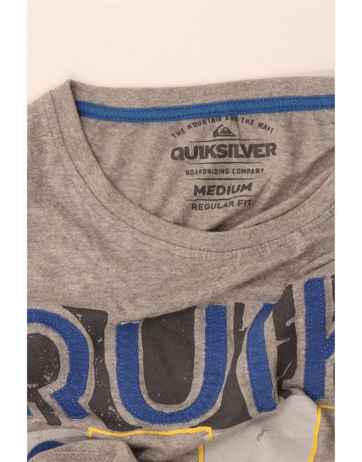 Quiksilver Mens Regular Fit Graphic T-Shirt Top Medium Grey