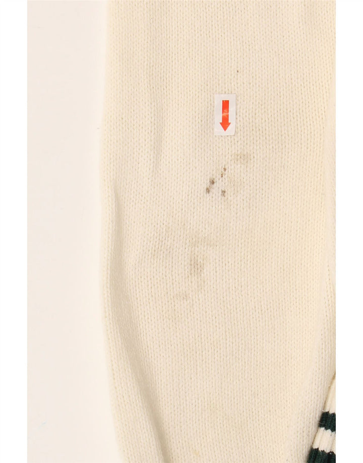 HOLLISTER Womens Boxy Oversized Crew Neck Jumper Sweater UK 6 XS Off White