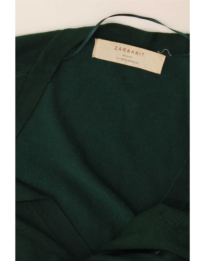 Zara Womens Cardigan Sweater UK 14 Medium Green
