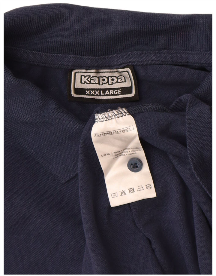 Kappa Mens Polo Shirt 3XL Navy Blue Cotton